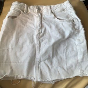 Garage white jean skirt